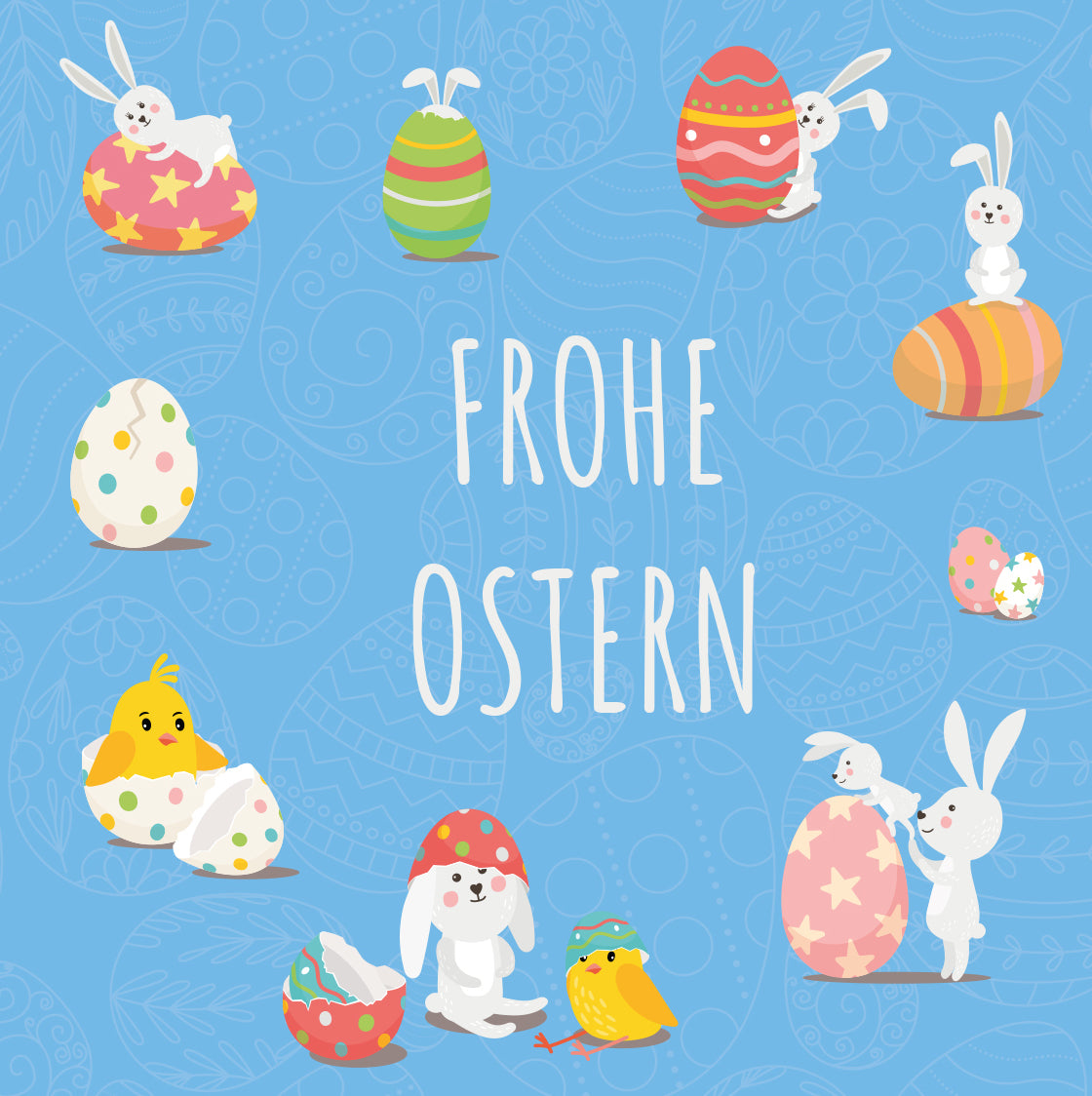 4 Premium Osterkarten Grußkarten Ostern Klappkarten mit Umschlag 14,8x14,8cm