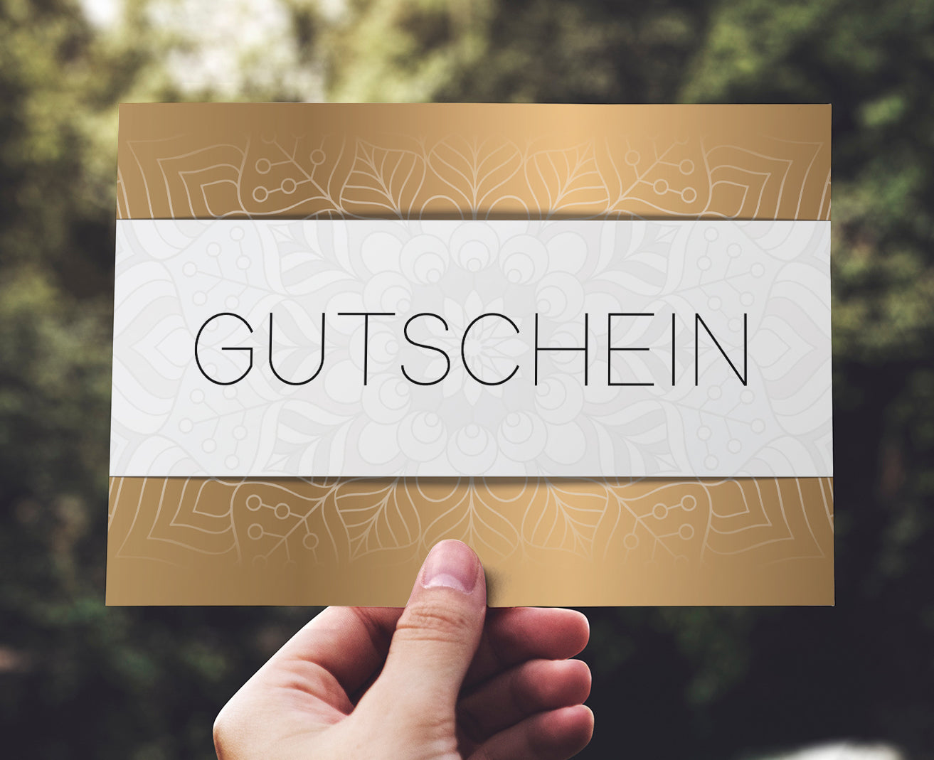 1 Gutscheinkarte Gutschein Klappkarte 12x18cm mit Kuvert Geschenkgutschein