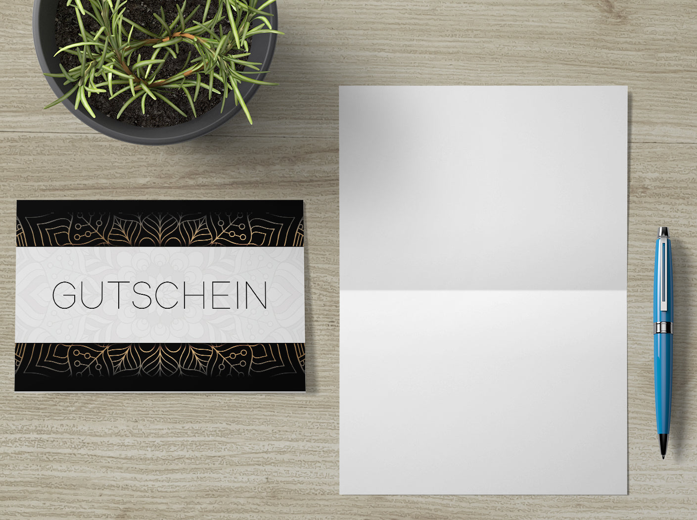 4 Gutscheinkarte Gutschein Klappkarte 12x18cm mit 4 Kuverts Geschenkgutschein