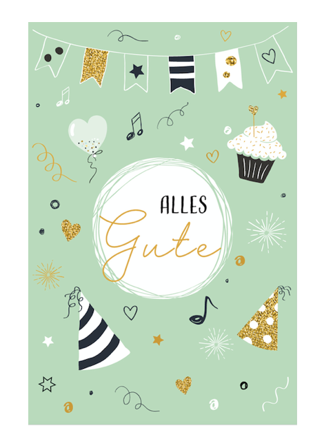 1 Premium Geburtstagskarten happy birthday 18x12cm + 4 Kuverts Geburtstag Karten