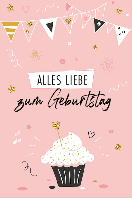 1 Premium Geburtstagskarte Happy Birthday 18x12cm Querformat mit Umschlag