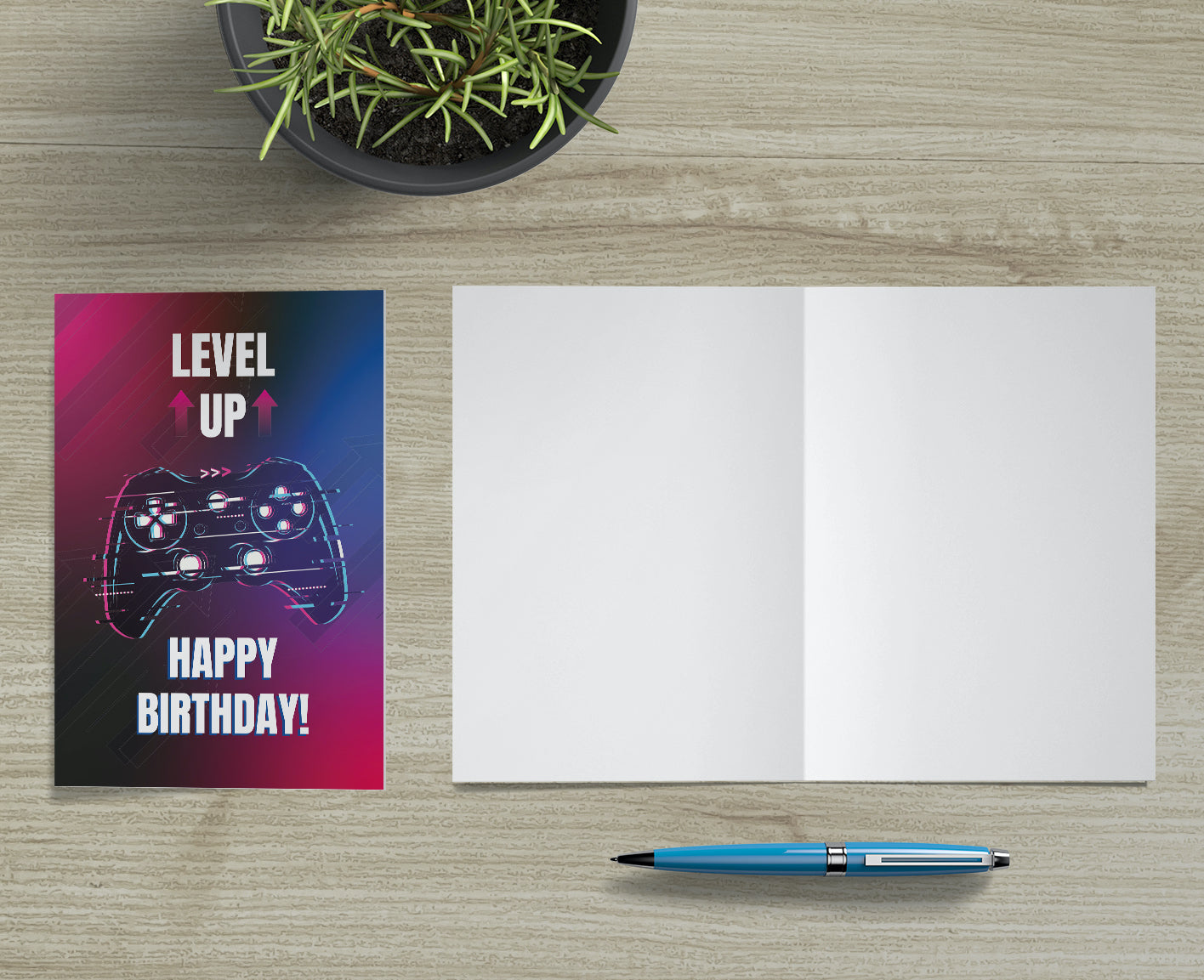 1 Premium Geburtstagskarte Happy Birthday 18x12cm Querformat mit Umschlag