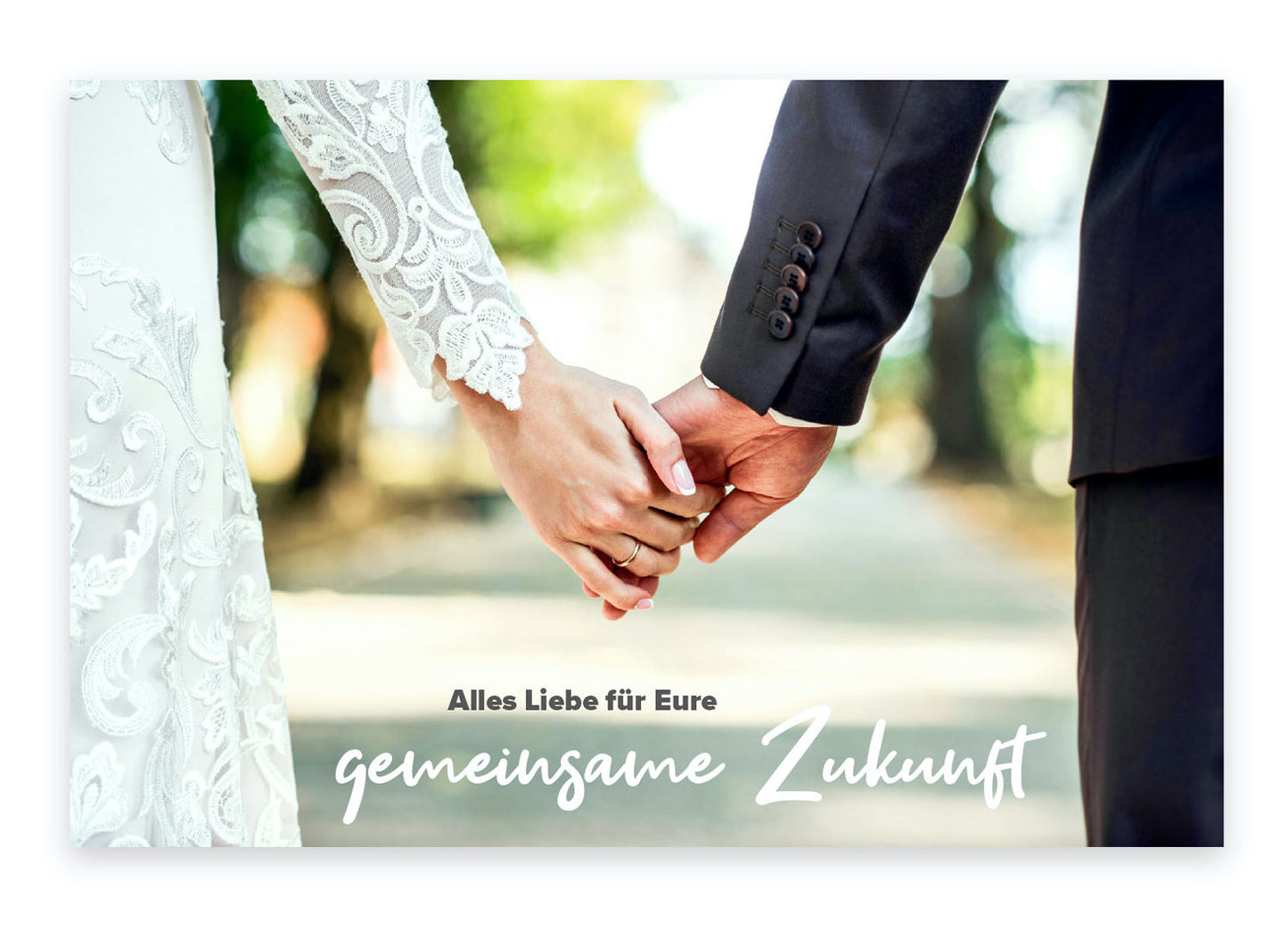 1 Hochzeitskarte 18x12cm mit Umschlag Glückwunschkarte zur Hochzeit Klappkarte