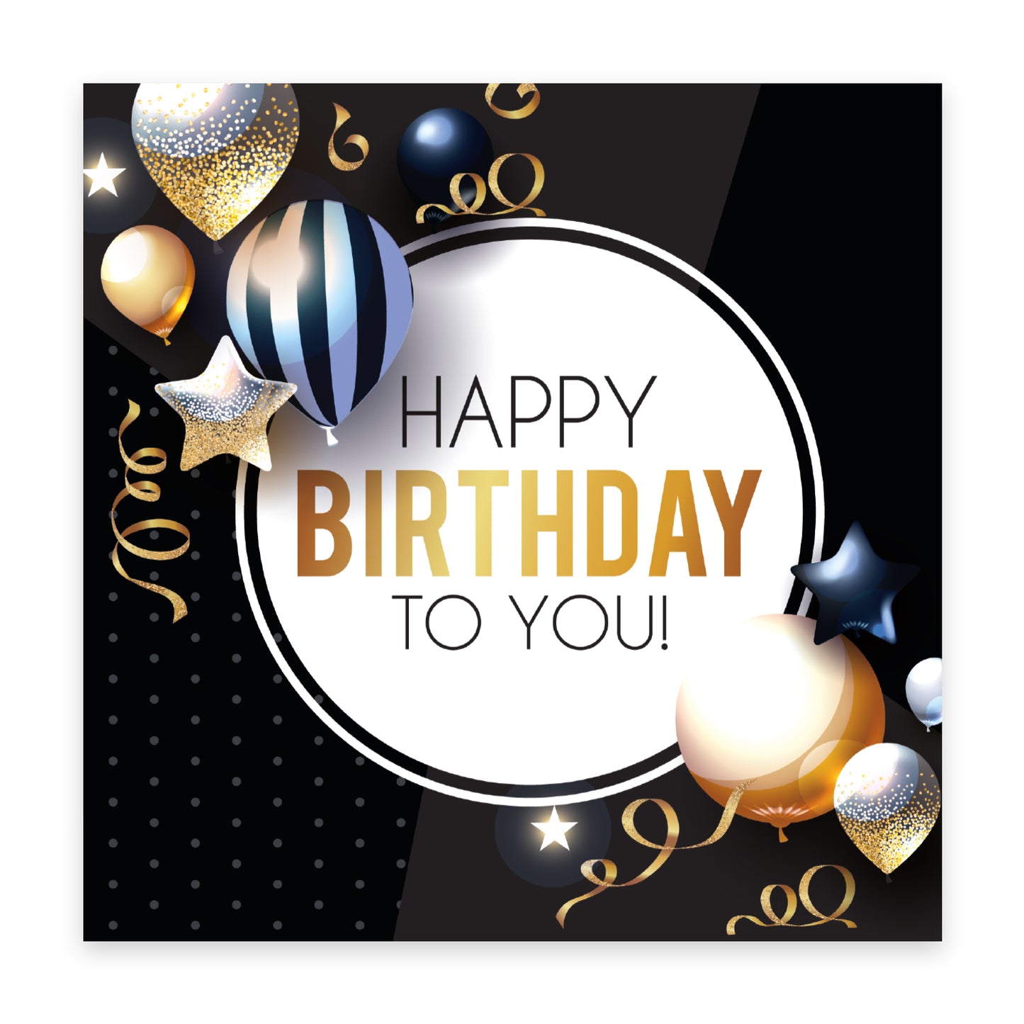 1 edle Geburtstagskarte Klappkarte Happy Birthday 14,8x14,8cm + weißer Umschlag