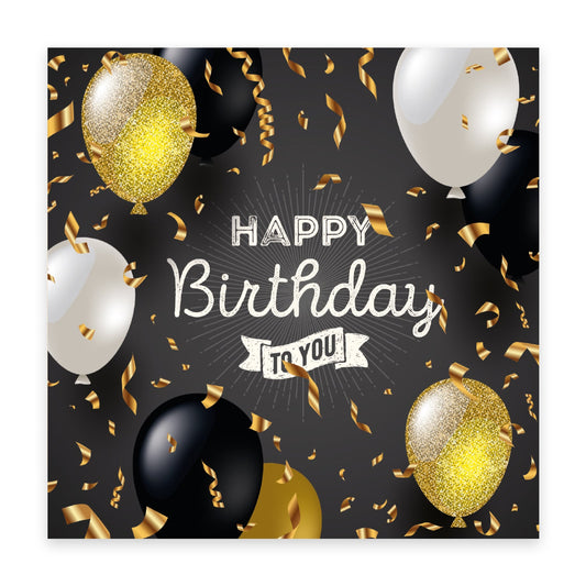 1 edle Geburtstagskarte Klappkarte Happy Birthday 14,8x14,8cm + weißer Umschlag Merz Designkarten