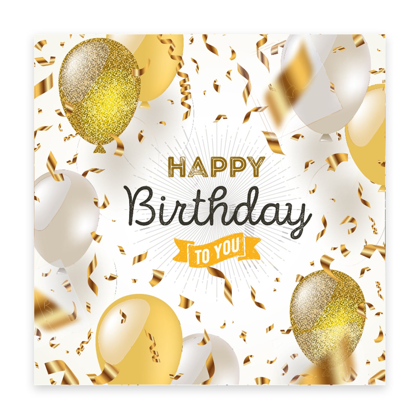 1 Geburtstagskarte Klappkarte Happy Birthday 14,8x14,8cm und 1 weißer Umschlag