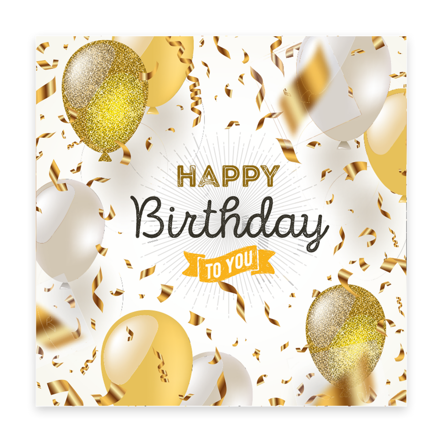 1 Geburtstagskarte Klappkarte Happy Birthday 14,8x14,8cm und 1 weißer Umschlag