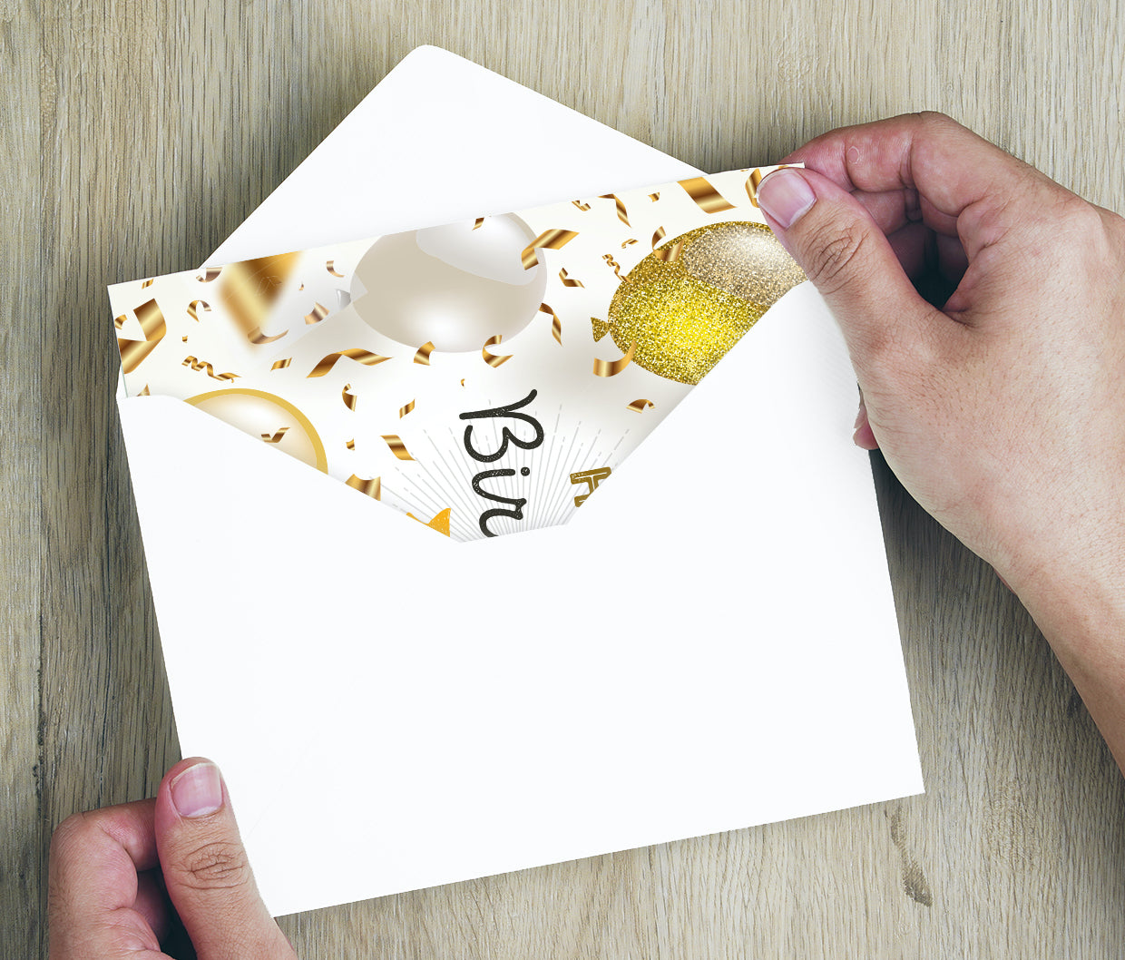 1 Geburtstagskarte Klappkarte Happy Birthday 14,8x14,8cm und 1 weißer Umschlag