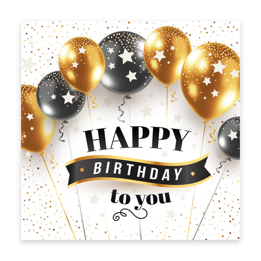 1 Geburtstagskarte Klappkarte Happy Birthday 14,8x14,8cm und 1 weißer Umschlag Merz Designkarten