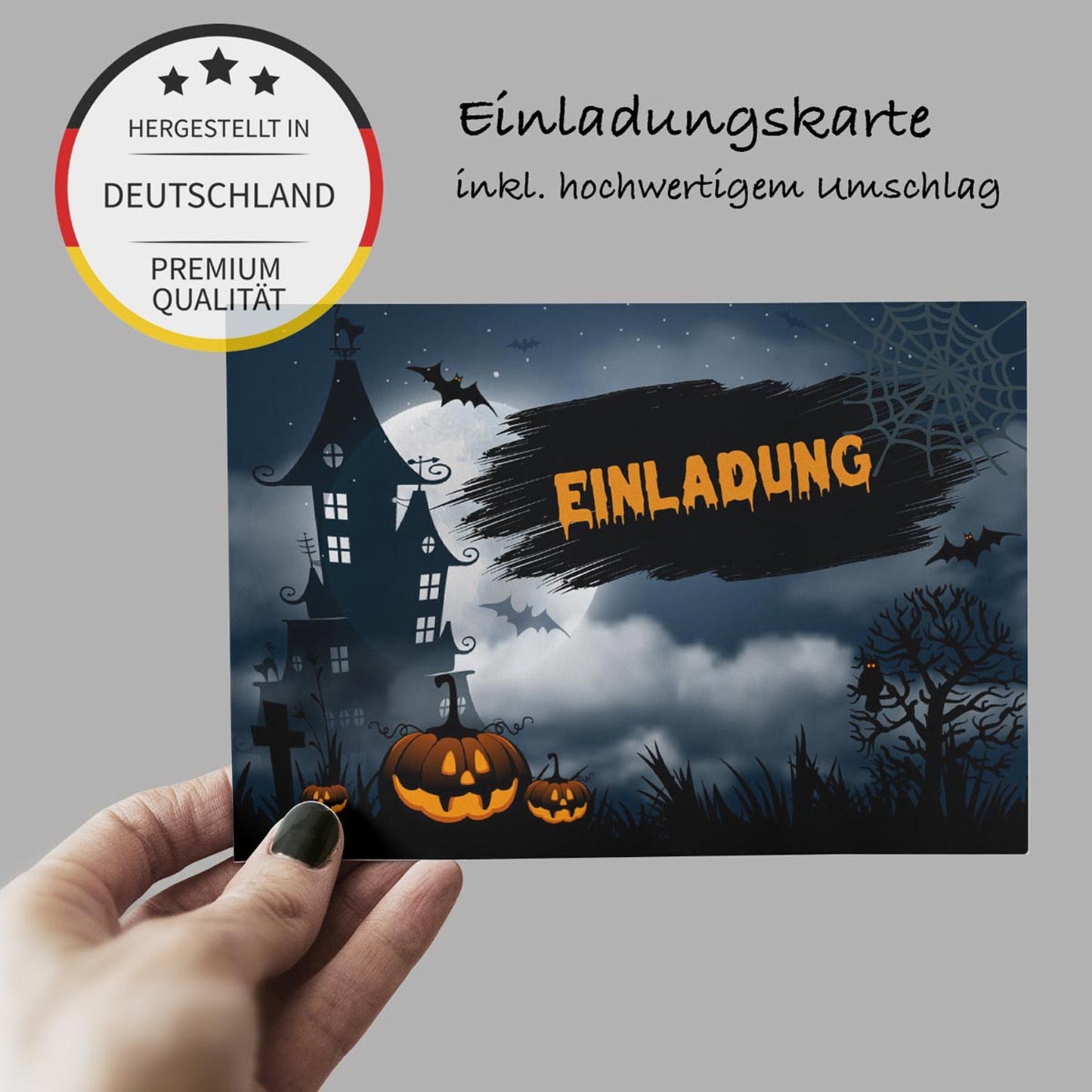 12 Einladungskarten für Halloween Party 10,5x14,8cm mit 12 Kuverts Partyeinladungen