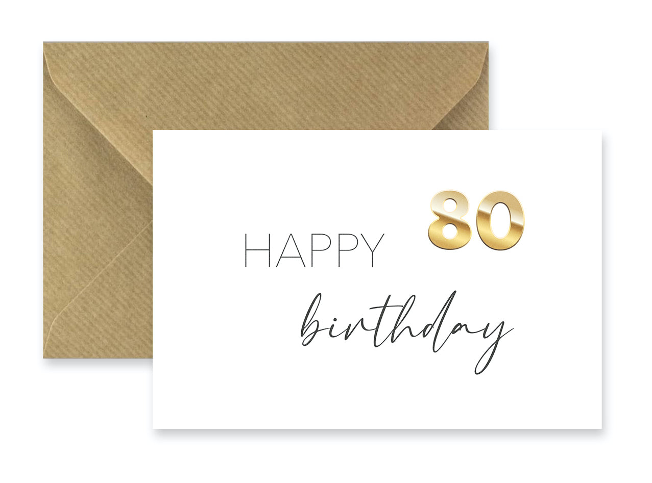 1 edle Geburtstagskarte zum 80. Geburtstag Klappkarte 10,5x14,8cm mit 1 Umschlag