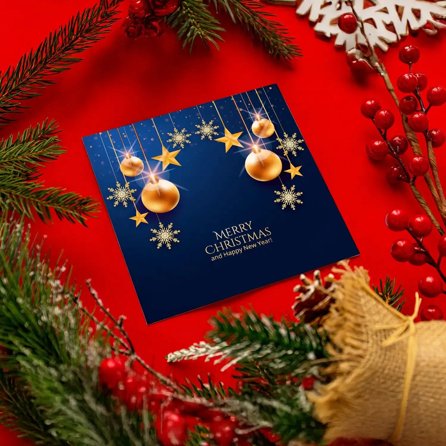 Stilvolle Weihnachtskarte – Klappkarte + Kuvert von Merz Designkarten