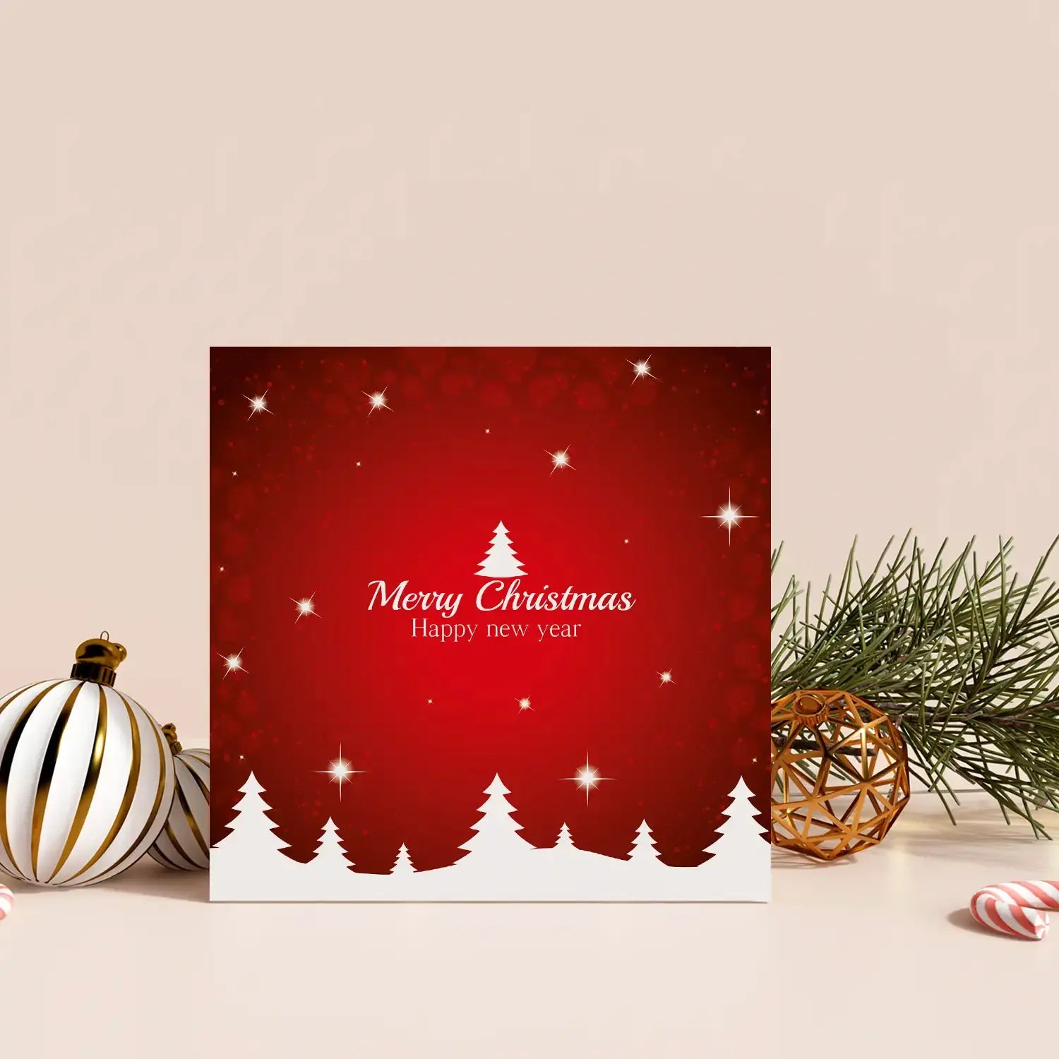 Weihnachtskarte elegant – Faltkarte inkl. Kuvert Merz Designkarten