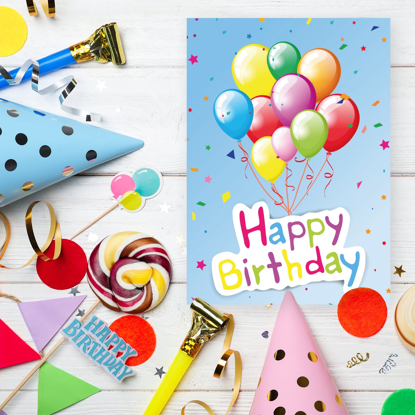 1 Premium Geburtstagskarte Happy Birthday 18x12cm mit Umschlag