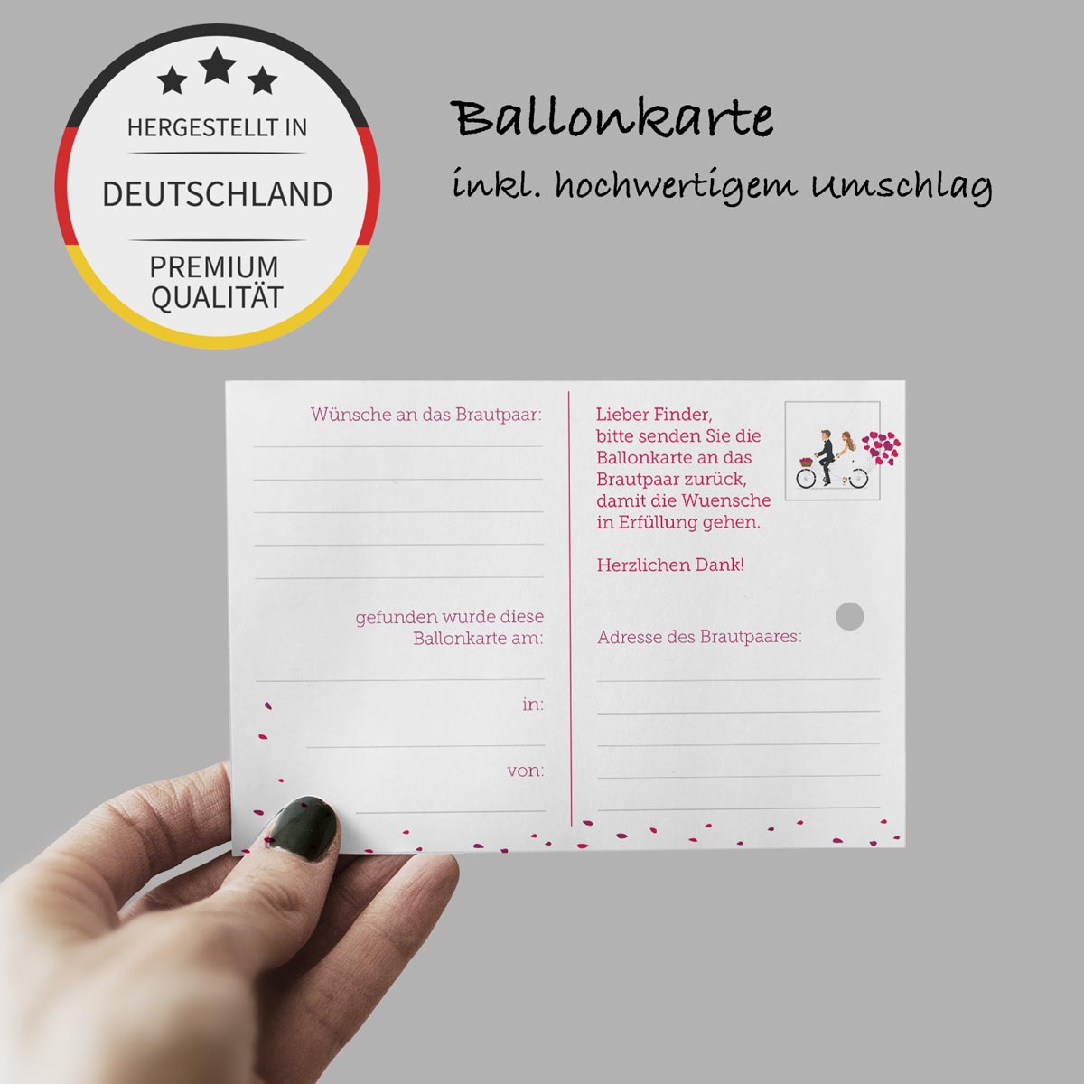 50 Ballonkarten Luftballonkarten Ballonflugkarten Weitflugkarten Hochzeit Karten