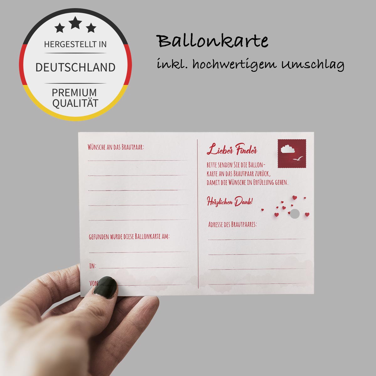 50 Ballonkarten Luftballonkarten Ballonflugkarten Weitflugkarten Hochzeit Karten