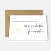 1 edle Karte Grußkarte für beste Freundin Klappkarte 10,5x14,8cm + Naturumschlag