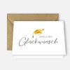 1 Premium Glückwunschkarte zum Abschluss Klappkarte 10,5x14,8cm + Naturumschlag