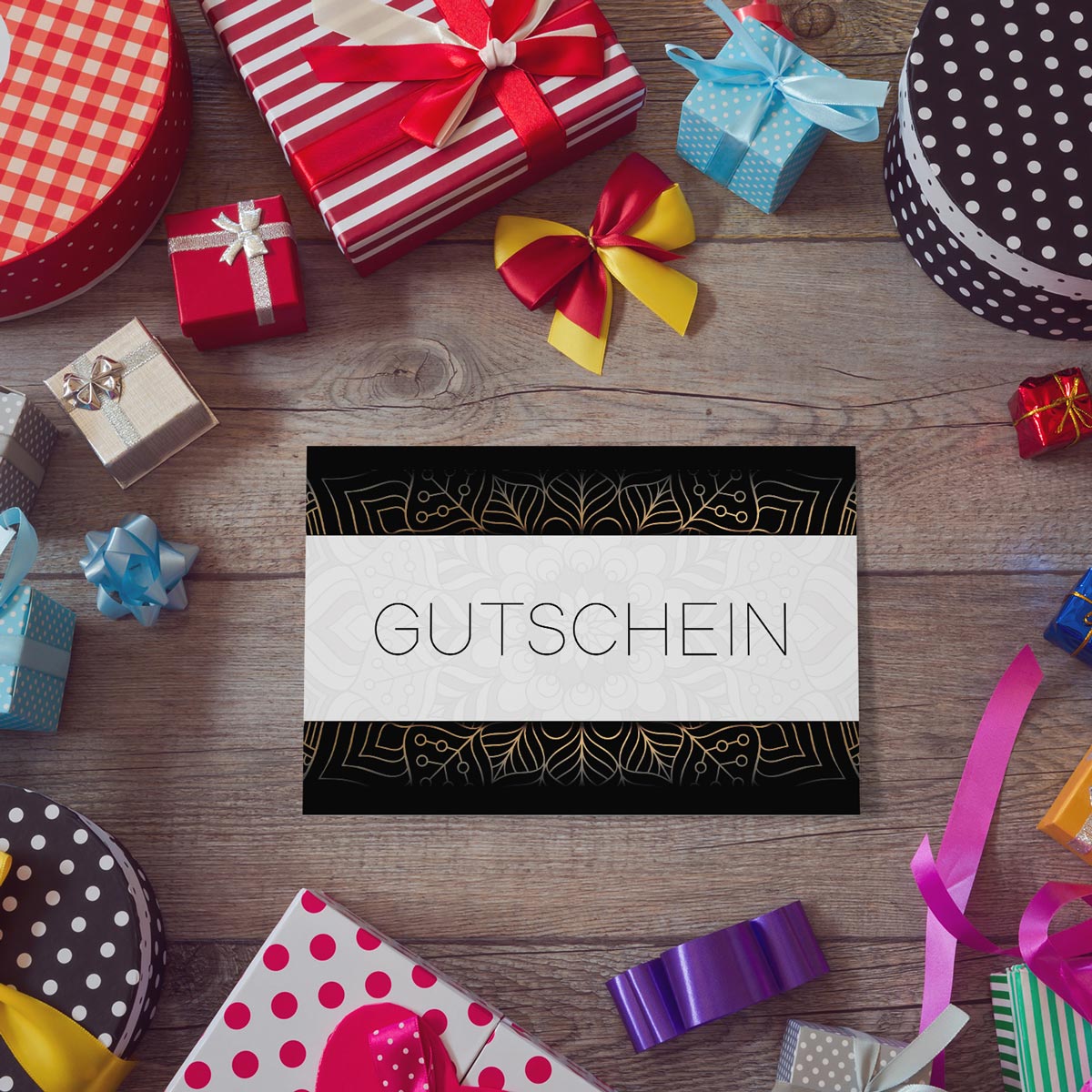 1 Gutscheinkarte Gutschein Klappkarte 12x18cm mit Kuvert Geschenkgutschein