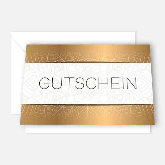 1 Gutscheinkarte Gutschein Klappkarte 12x18cm mit Kuvert Geschenkgutschein