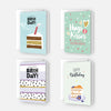 4 moderne Geburtstagskarten Happy Birthday 18x12cm mit 4 Kuverts