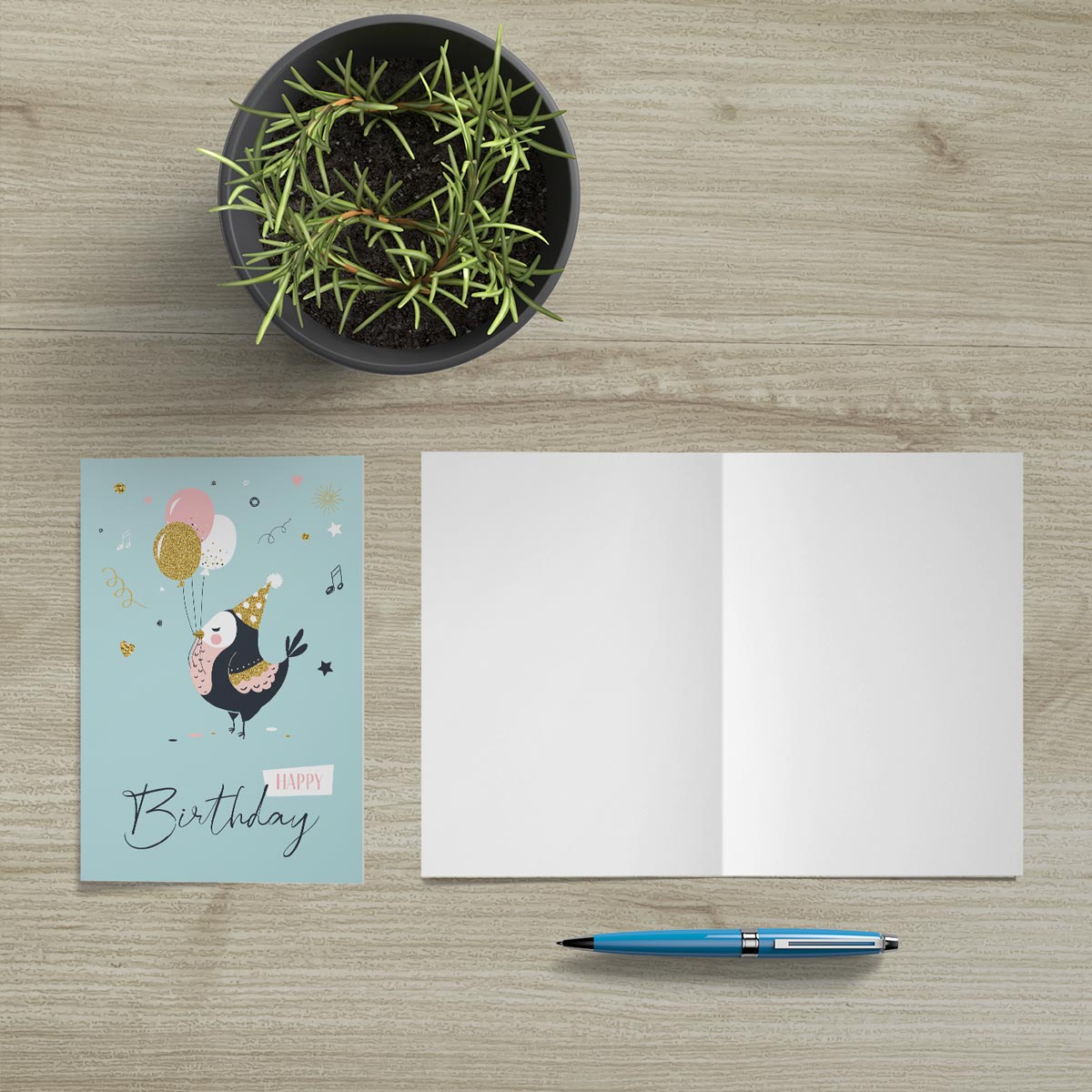 1 Premium Geburtstagskarte Happy Birthday 18x12cm mit Umschlag