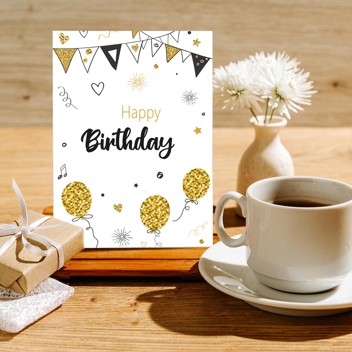 1 Premium Geburtstagskarte Happy Birthday 18x12cm mit Umschlag