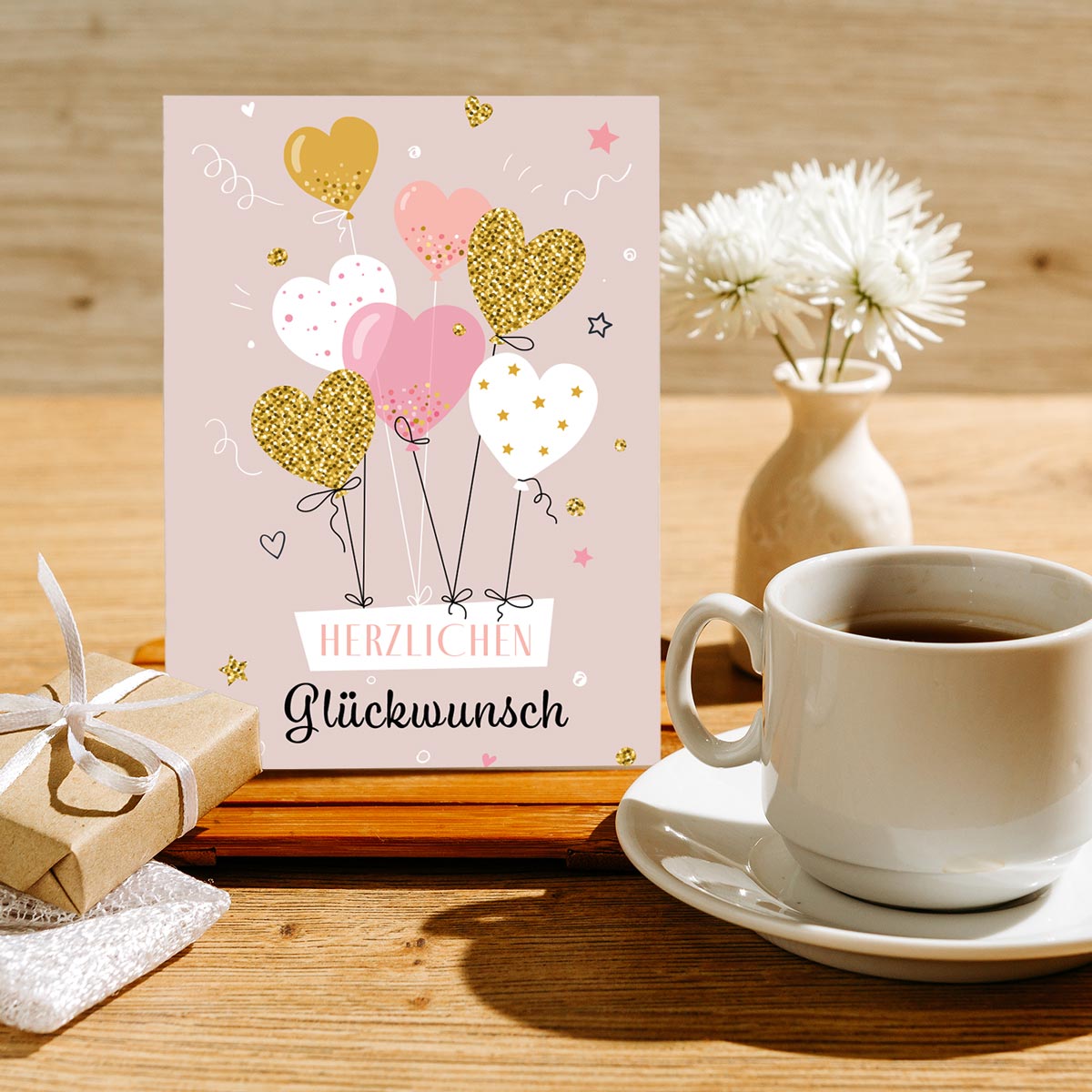 1 Premium Geburtstagskarte Happy Birthday 18x12cm mit Umschlag