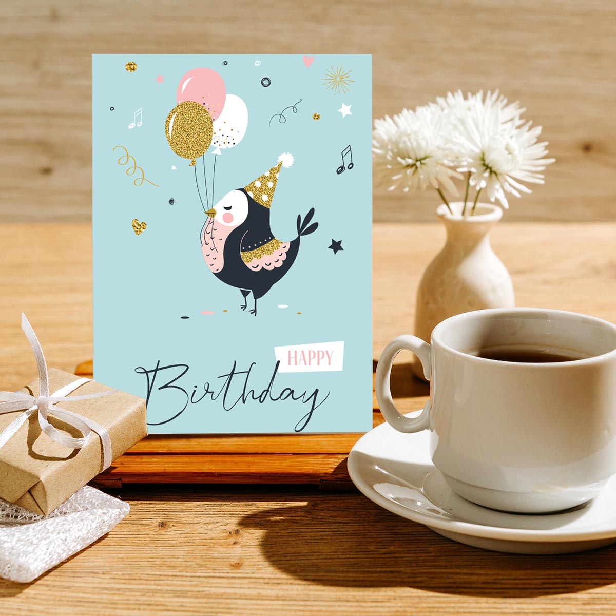 1 Premium Geburtstagskarte Happy Birthday 18x12cm mit Umschlag
