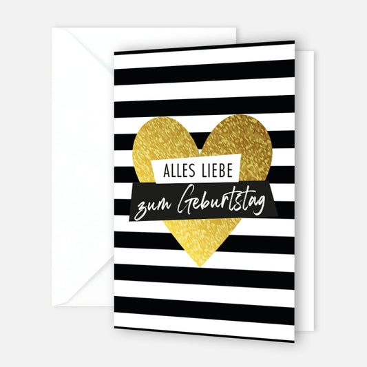 1 Premium Geburtstagskarte Happy Birthday 18x12cm mit Umschlag