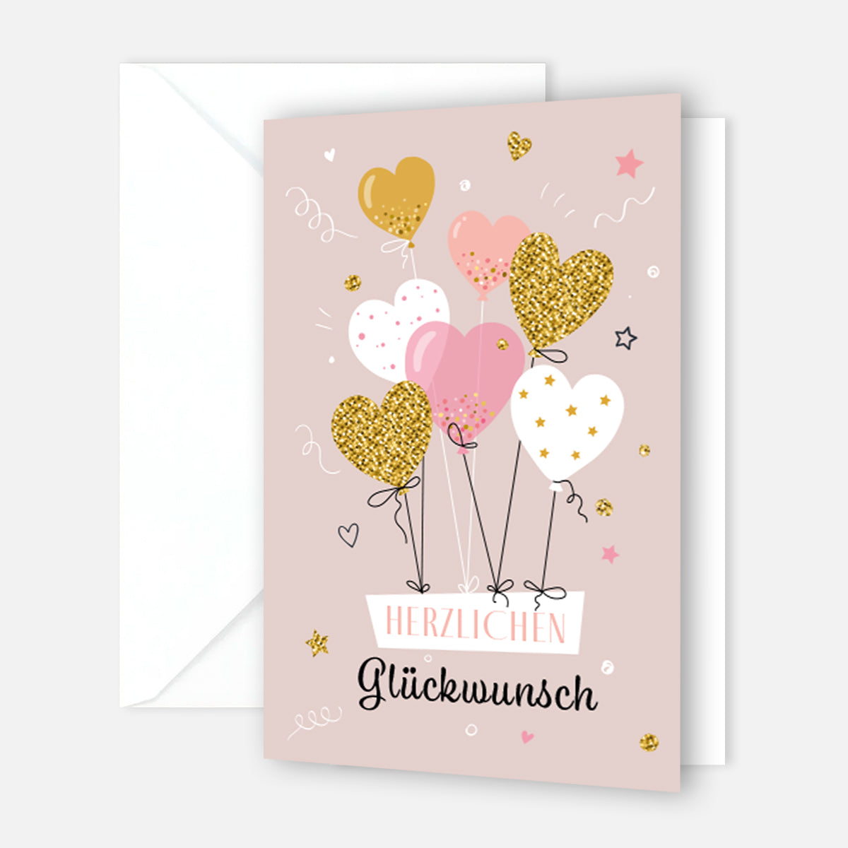 1 Premium Geburtstagskarte Happy Birthday 18x12cm mit Umschlag