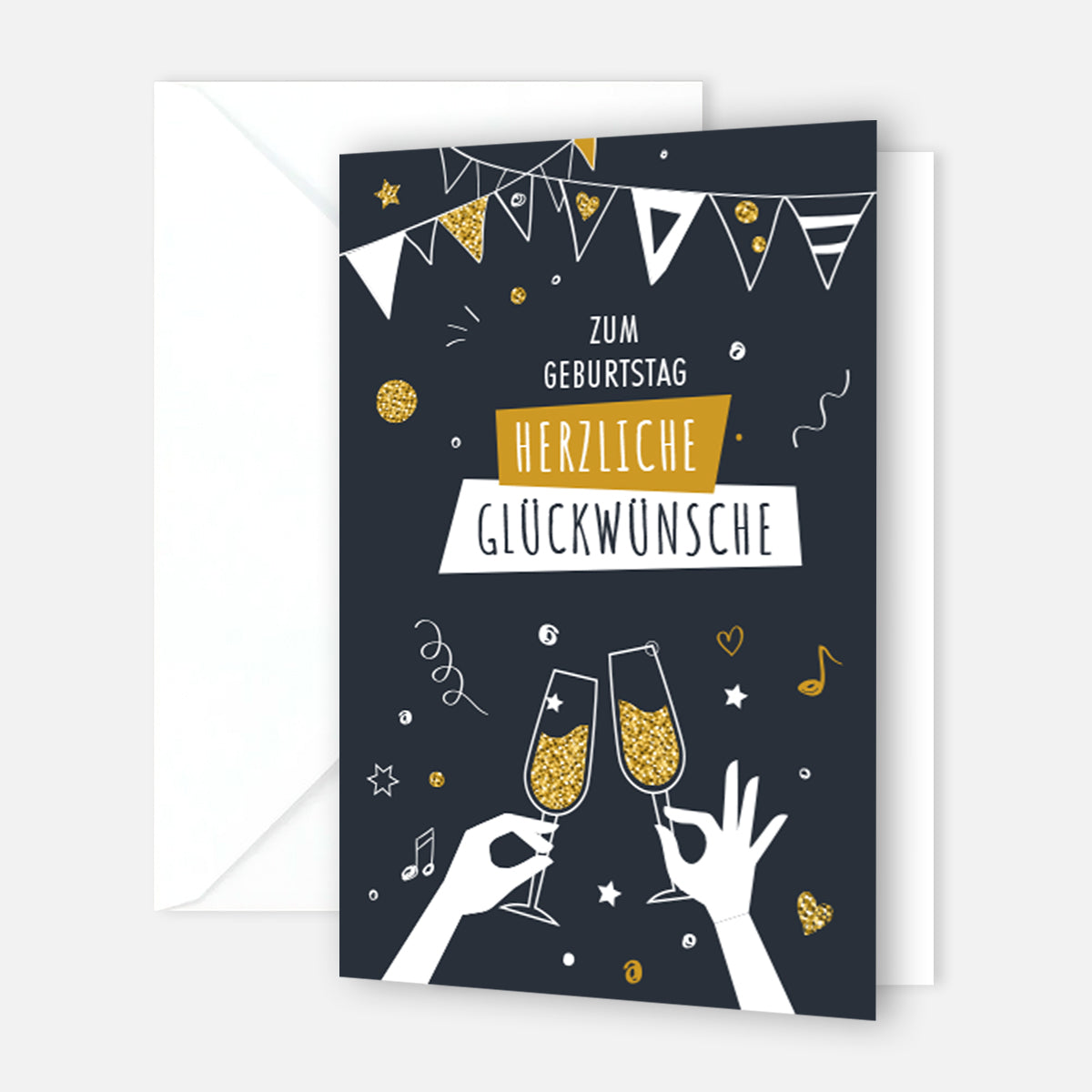 1 Premium Geburtstagskarte Happy Birthday 18x12cm mit Umschlag