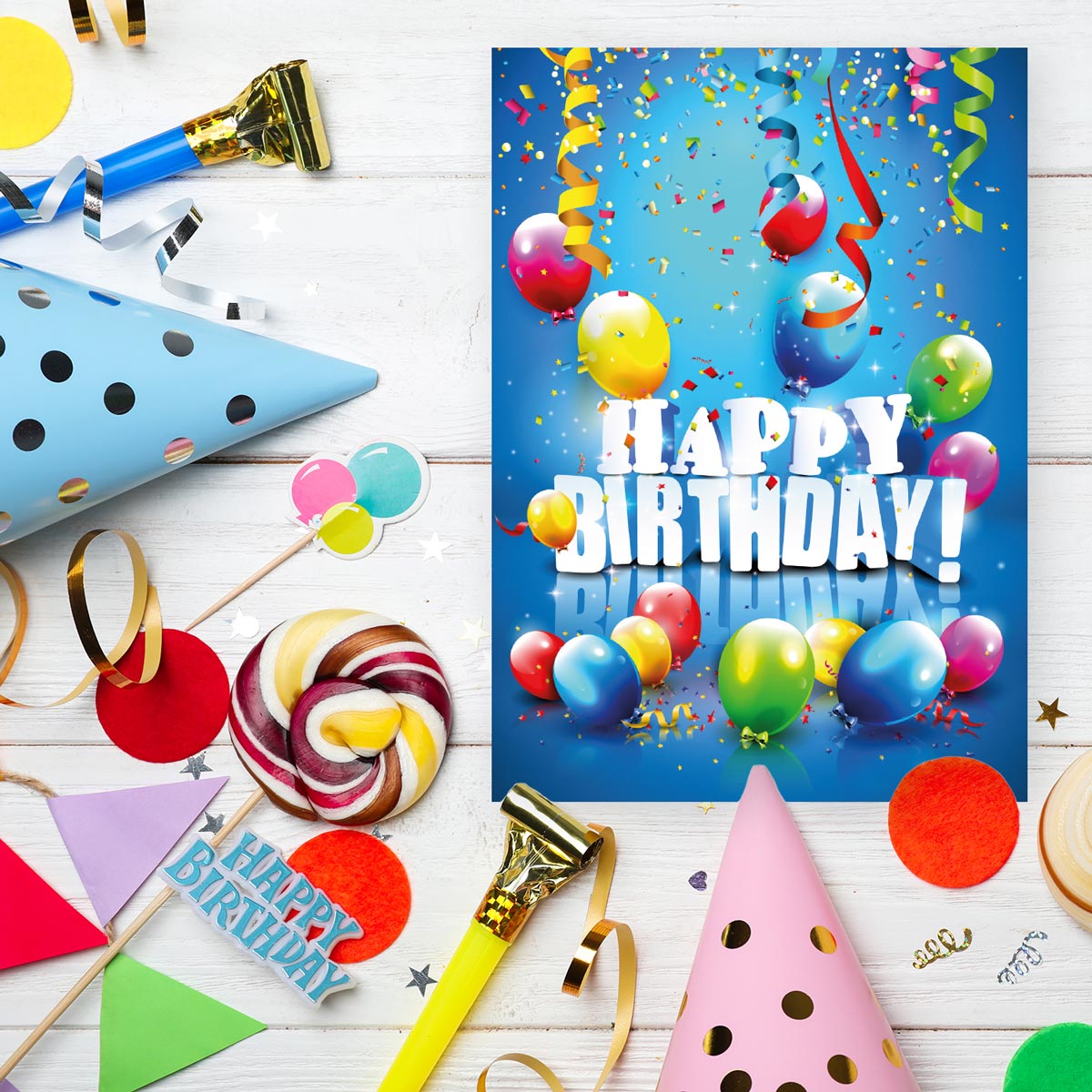1 Premium Geburtstagskarte Happy Birthday 18x12cm mit Umschlag