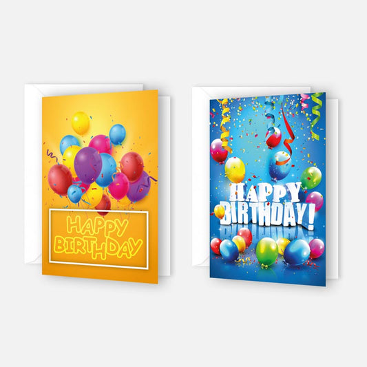 2 Premium Geburtstagskarte Happy Birthday 18x12cm mit Umschlag