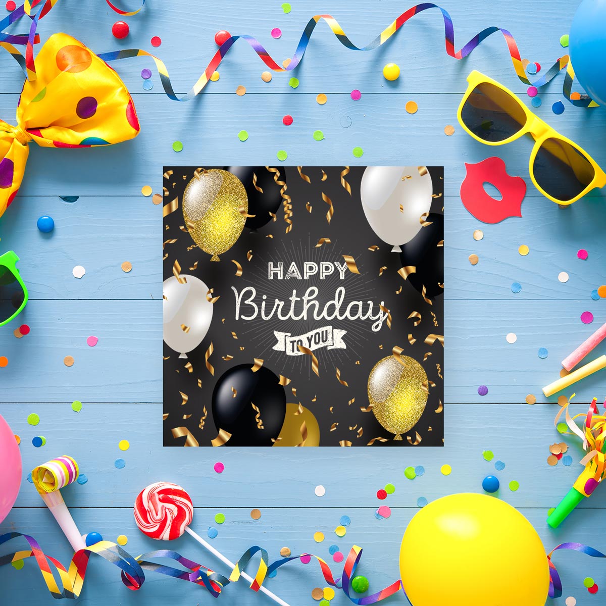 4 Premium Geburtstagskarte Happy Birthday 18x12cm mit Umschlag