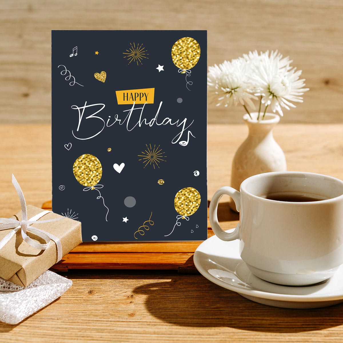 2 Premium Geburtstagskarten Happy Birthday 18x12cm + 2 Kuverts Geburtstag Karten