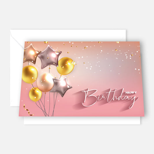 1 Premium Geburtstagskarte Happy Birthday 18x12cm mit Umschlag