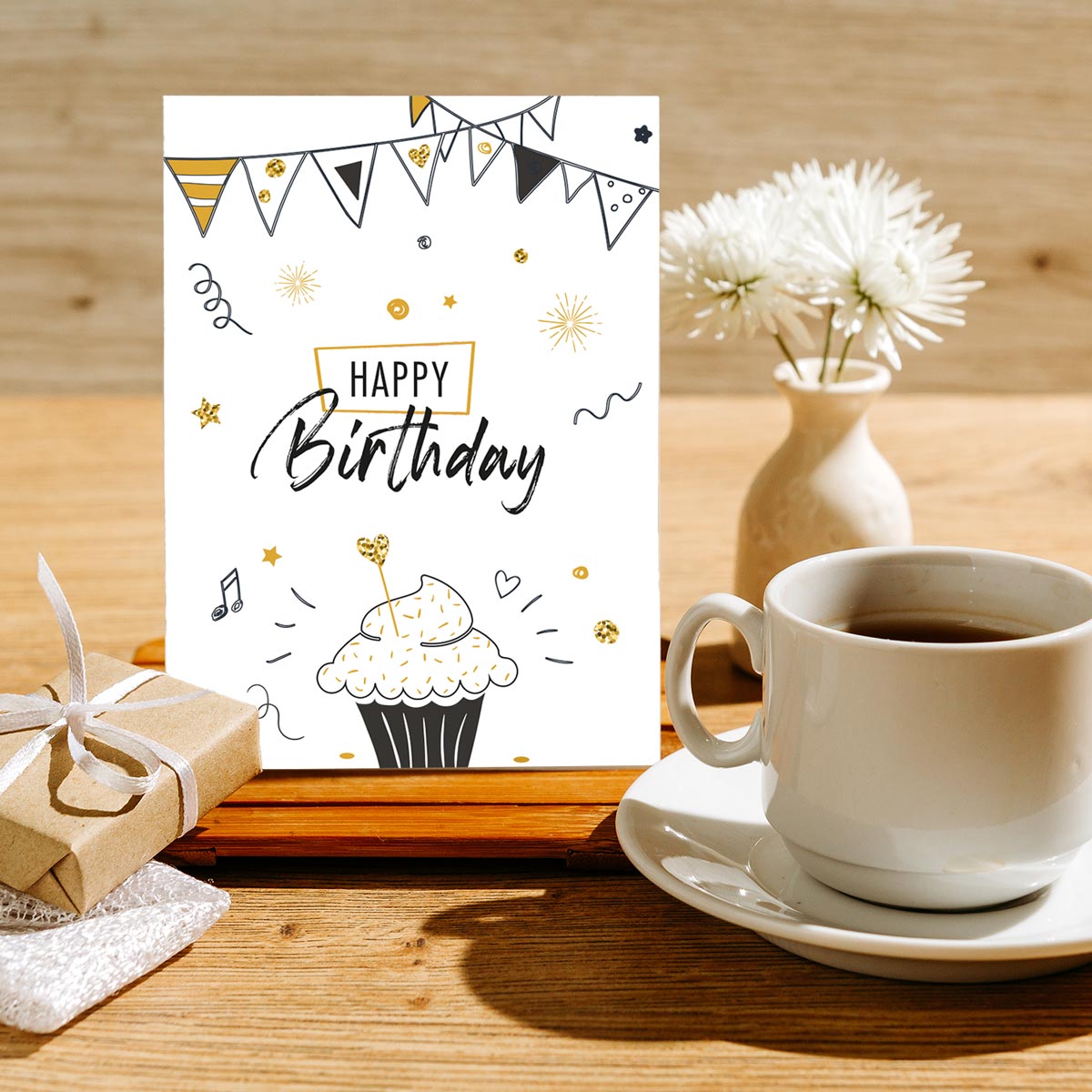 1 Premium Geburtstagskarte Happy Birthday 18x12cm mit Umschlag