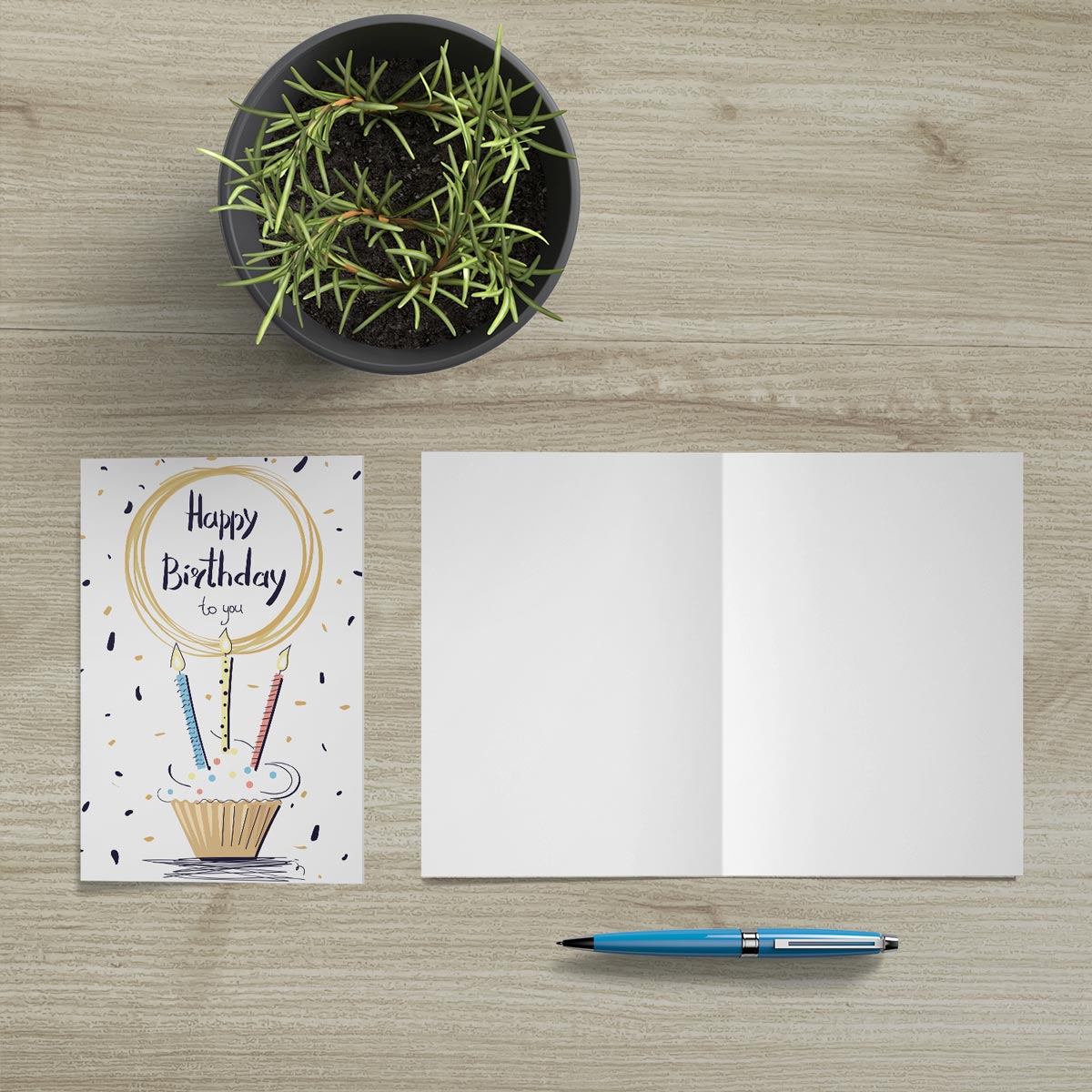 4 Premium Geburtstagskarten happy birthday 18x12cm + 4 Kuverts Geburtstag Karten