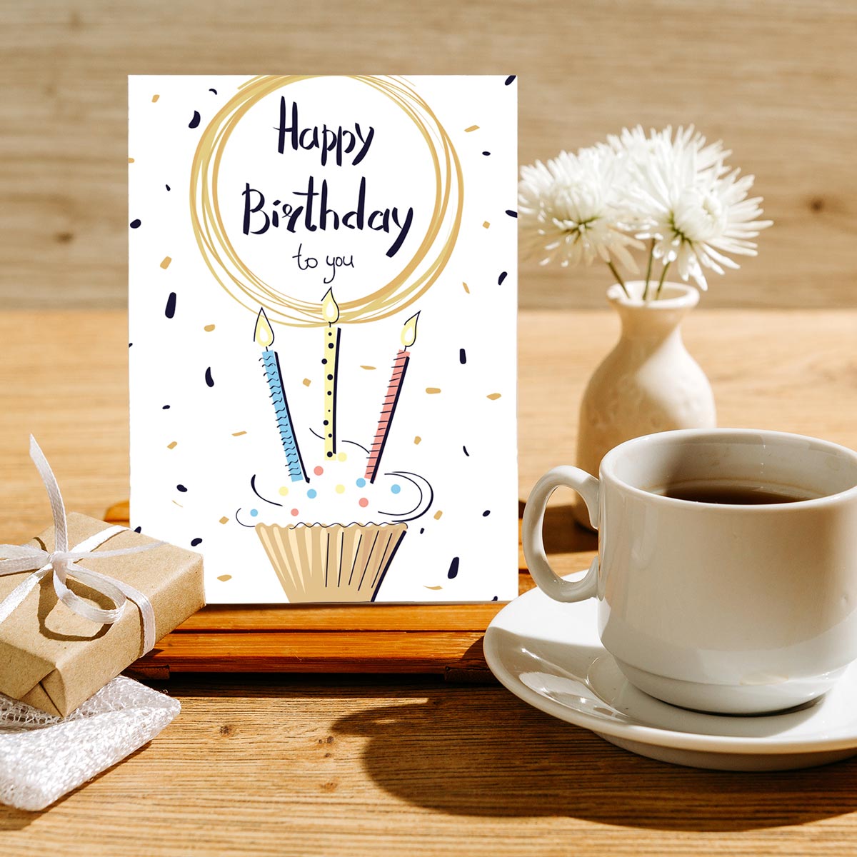 4 Premium Geburtstagskarten happy birthday 18x12cm + 4 Kuverts Geburtstag Karten