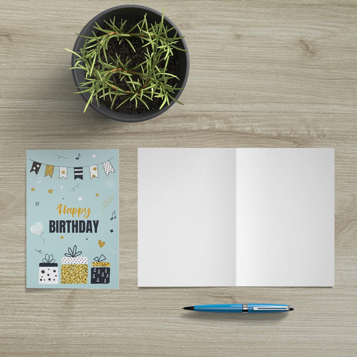 1 Premium Geburtstagskarte Happy Birthday 18x12cm mit Umschlag