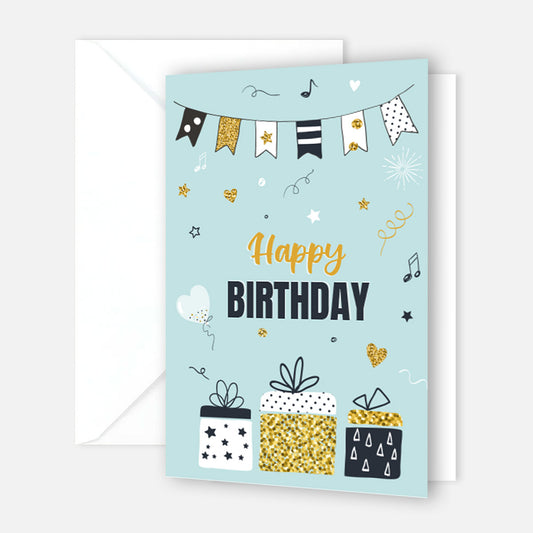 1 Premium Geburtstagskarte Happy Birthday 18x12cm mit Umschlag