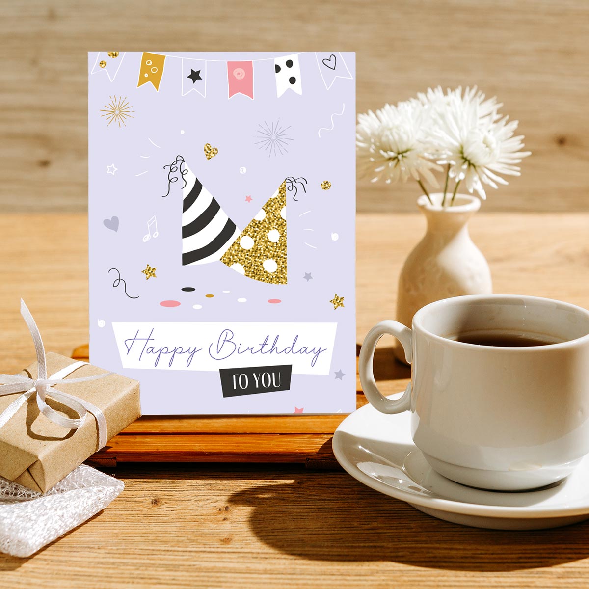 4 Premium Geburtstagskarten happy birthday 18x12cm + 4 Kuverts Geburtstag Karten