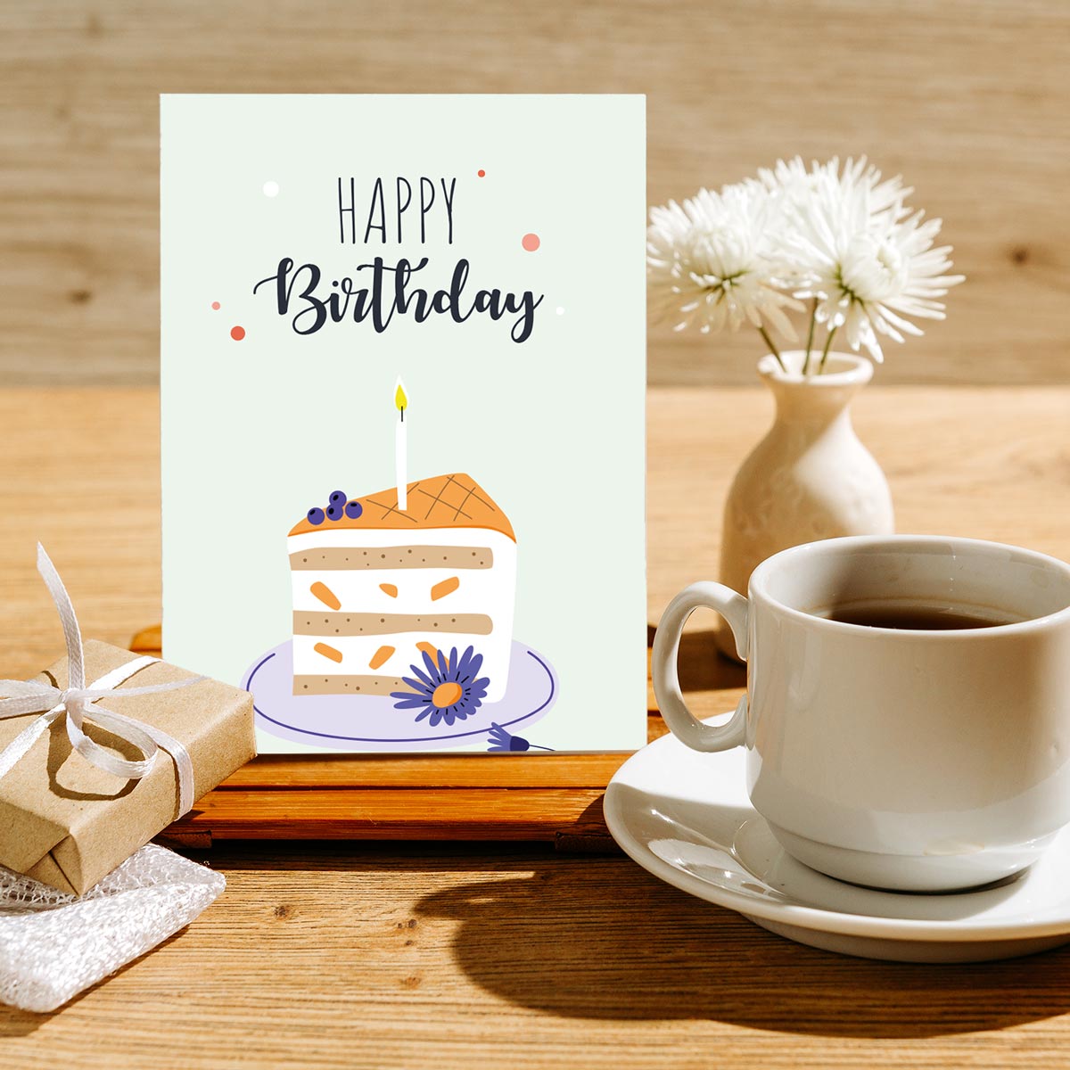 1 Premium Geburtstagskarte Happy Birthday 18x12cm mit Umschlag