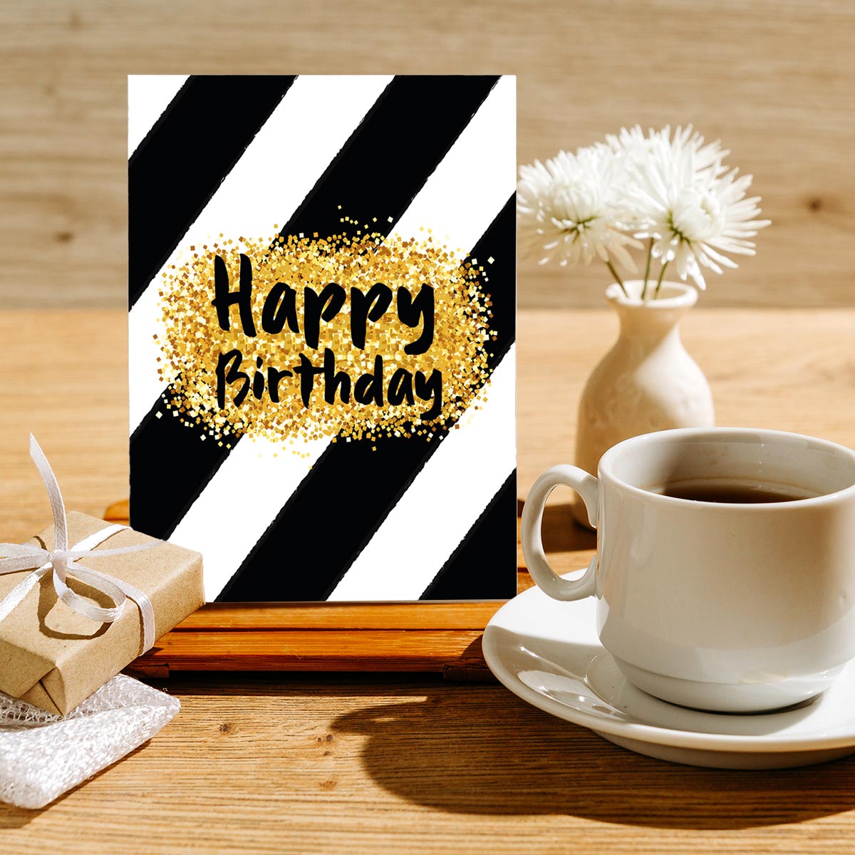 1 Premium Geburtstagskarten happy birthday 18x12cm + 4 Kuverts Geburtstag Karten