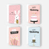 4 Premium Geburtstagskarten happy birthday 18x12cm + 4 Kuverts Geburtstag Karten