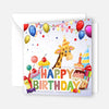 1 Geburtstagskarte Happy Birthday für Kinder Giraffe 14,8x14,8cm mit 1 Umschlag