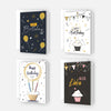 4 Premium Geburtstagskarten happy birthday 18x12cm + 4 Kuverts Geburtstag Karten