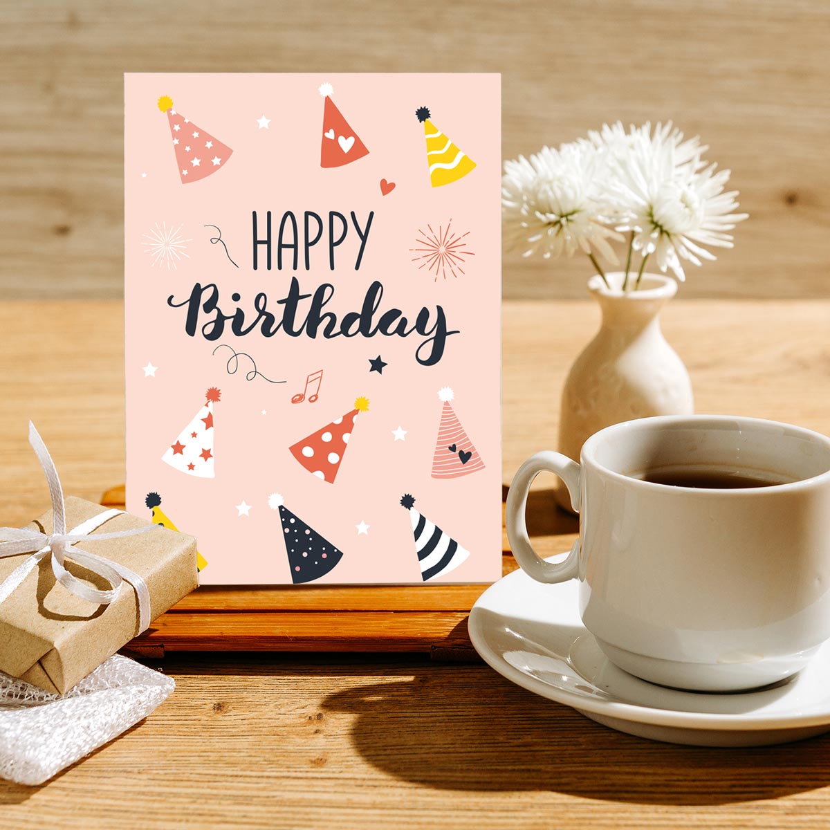4 Premium Geburtstagskarten happy birthday 18x12cm + 4 Kuverts Geburtstag Karten