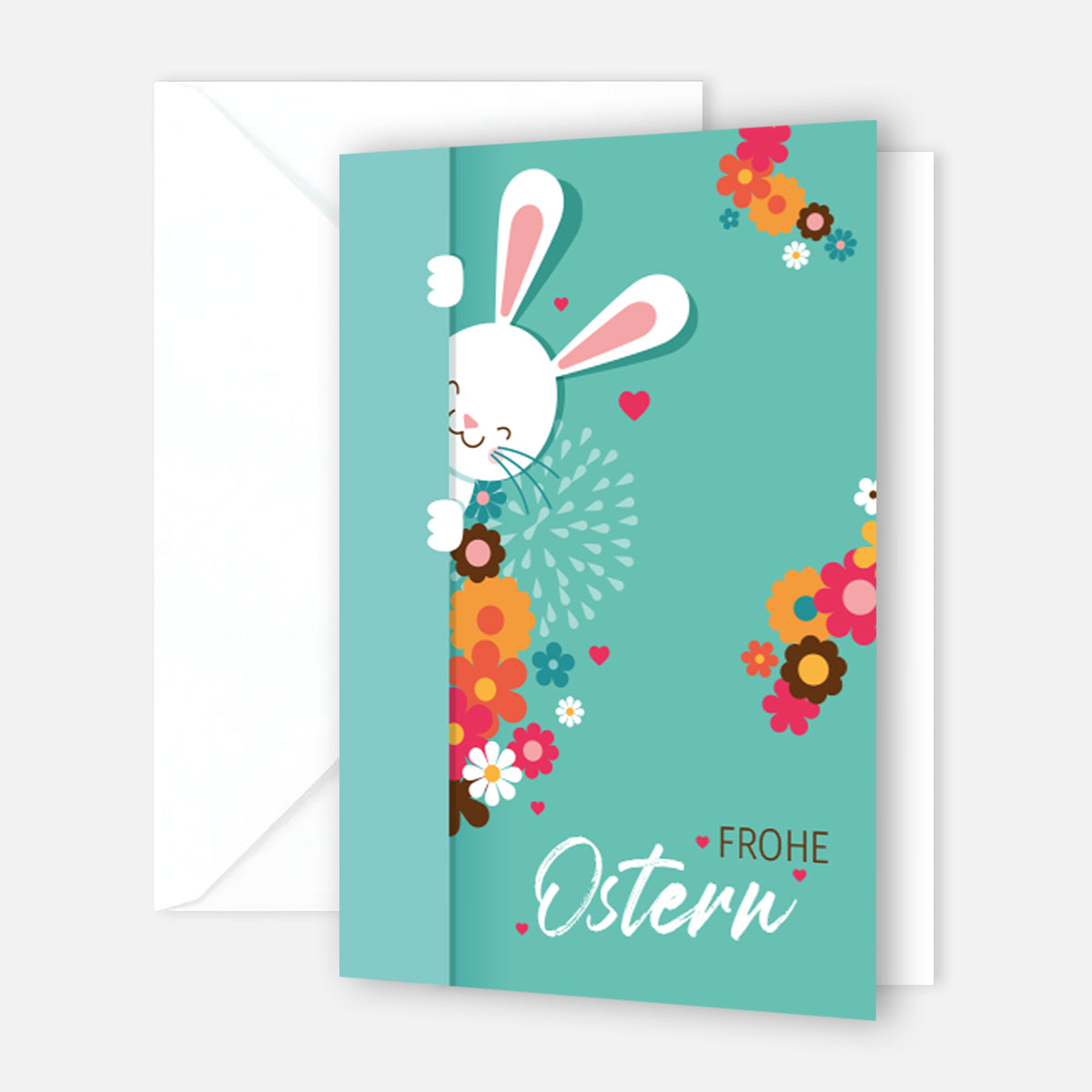 6 Premium Osterkarte Grußkarten Ostern Klappkarte mit Umschlag 12x18cm Karten